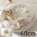 2 In 1 Dog And Cat Bed Pet Winter Bed Round Plush Warm Bed House Soft Long Plush Pets Bed Pet Products bigdil