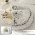 2 In 1 Dog And Cat Bed Pet Winter Bed Round Plush Warm Bed House Soft Long Plush Pets Bed Pet Products bigdil