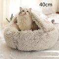 2 In 1 Dog And Cat Bed Pet Winter Bed Round Plush Warm Bed House Soft Long Plush Pets Bed Pet Products bigdil
