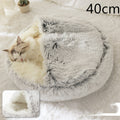 2 In 1 Dog And Cat Bed Pet Winter Bed Round Plush Warm Bed House Soft Long Plush Pets Bed Pet Products bigdil