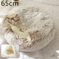 2 In 1 Dog And Cat Bed Pet Winter Bed Round Plush Warm Bed House Soft Long Plush Pets Bed Pet Products bigdil