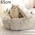 2 In 1 Dog And Cat Bed Pet Winter Bed Round Plush Warm Bed House Soft Long Plush Pets Bed Pet Products bigdil