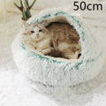 2 In 1 Dog And Cat Bed Pet Winter Bed Round Plush Warm Bed House Soft Long Plush Pets Bed Pet Products bigdil