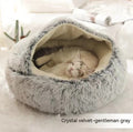2 In 1 Dog And Cat Bed Pet Winter Bed Round Plush Warm Bed House Soft Long Plush Pets Bed Pet Products bigdil