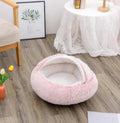 2 In 1 Dog And Cat Bed Pet Winter Bed Round Plush Warm Bed House Soft Long Plush Pets Bed Pet Products bigdil