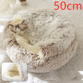 2 In 1 Dog And Cat Bed Pet Winter Bed Round Plush Warm Bed House Soft Long Plush Pets Bed Pet Products bigdil