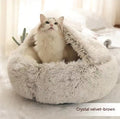 2 In 1 Dog And Cat Bed Pet Winter Bed Round Plush Warm Bed House Soft Long Plush Pets Bed Pet Products bigdil