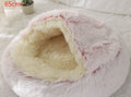 2 In 1 Dog And Cat Bed Pet Winter Bed Round Plush Warm Bed House Soft Long Plush Pets Bed Pet Products bigdil