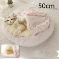 2 In 1 Dog And Cat Bed Pet Winter Bed Round Plush Warm Bed House Soft Long Plush Pets Bed Pet Products bigdil