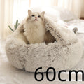2 In 1 Dog And Cat Bed Pet Winter Bed Round Plush Warm Bed House Soft Long Plush Pets Bed Pet Products bigdil