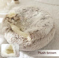 2 In 1 Dog And Cat Bed Pet Winter Bed Round Plush Warm Bed House Soft Long Plush Pets Bed Pet Products bigdil