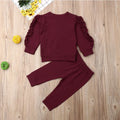 Newborn Baby Boys Girls Ruffles Jumper Solid Long Sleeve Sweatshirt Tops Pants Infant Kids 2Pcs Outfits Clothes Set Fall Clothes bigdil